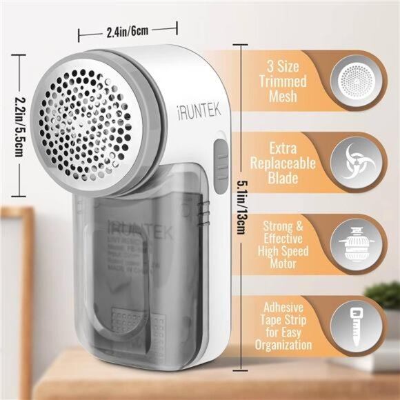 Fabric Lint Remover Wired Use, USB Powered Shaver and Lint Brush 2 in 1 - Picture 6 of 7